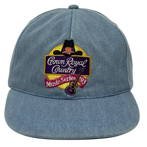 Vintage 90s Crown Royal Country Music Series 93 Hat Cap Western Strapback Blue - Picture 12 of 12